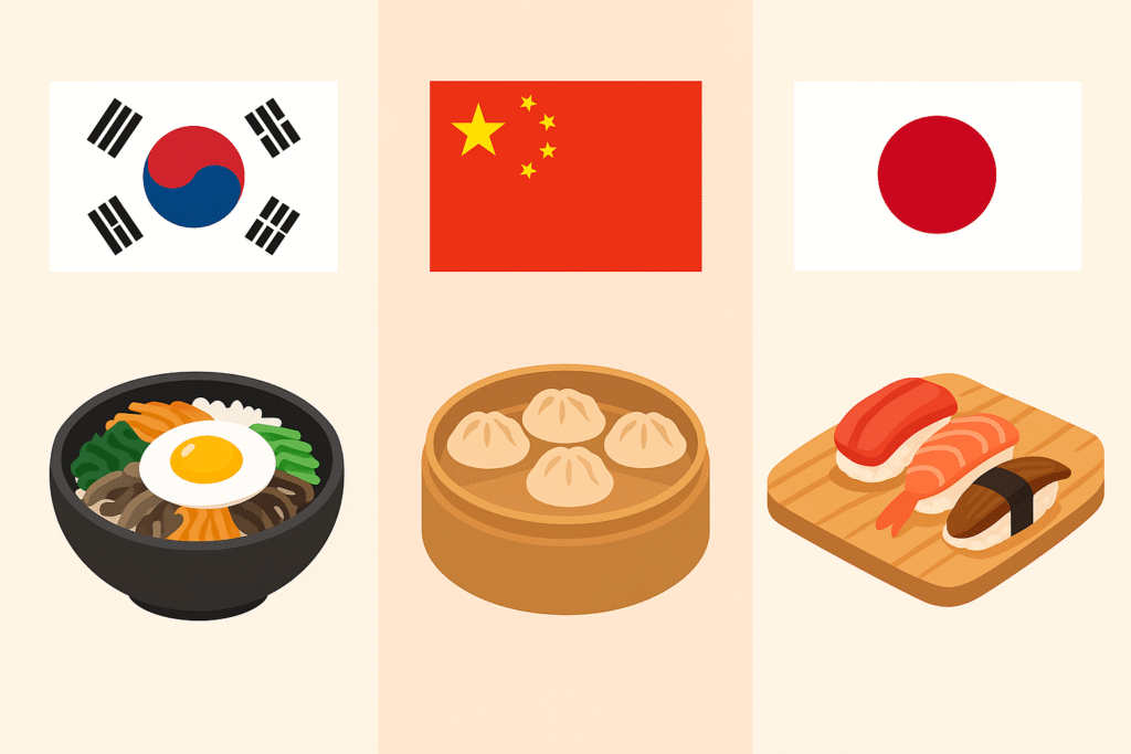 food (korea vs china vs japan)